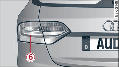 LED rear light: Bulbs in side panel and boot lid